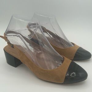 Tahari cap-toe slingback heel "designer alternative" to classic luxury Chanel